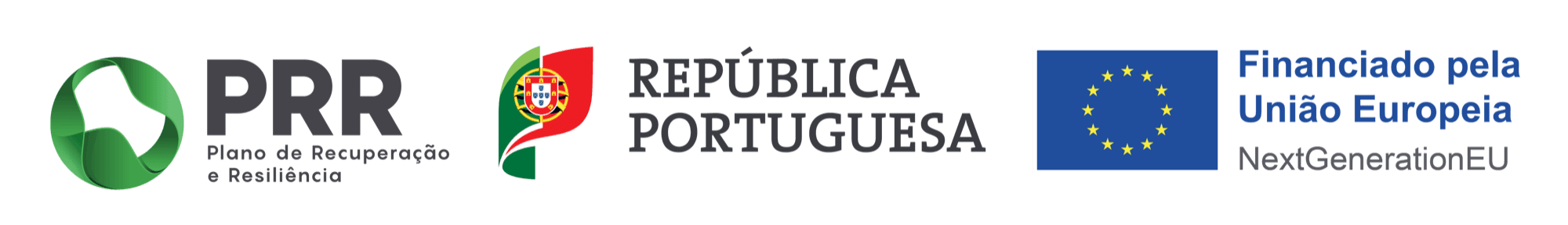 PRR — Plano de Recuperação e Resiliência, República Portuguesa, Financiado pela União Europeia — NextGenerationEU